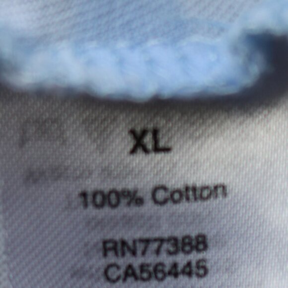 J Crew Periwinkle Blue White Stripe Round Neck Tie Cuff Cotton Tee Sz LARGE - Picture 7 of 7